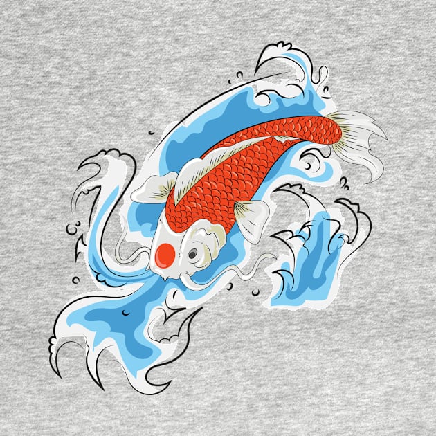 Koi Fish Traditional Tattoo by SybaDesign